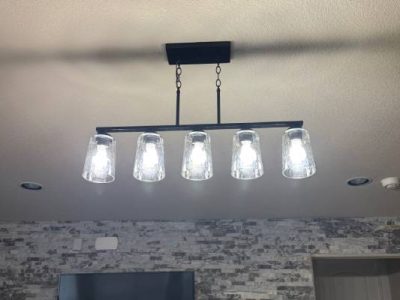 Linear Chandelier Light Installation